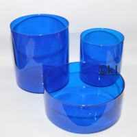 Schalen Vasen Set CYLINDER Glas blau