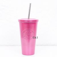Starbucks Becher Cold Cup Umbrella Pink 16 oz