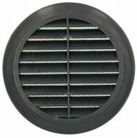 Lftungsgitter mit Insektenschutz, anthrazit  125 mm